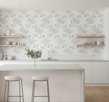 Blumentapete kleine blumen in blassem aquarell - TenStickers