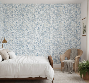 Blumentapete mit blauen blumen im viktorianischen stil - TenStickers
