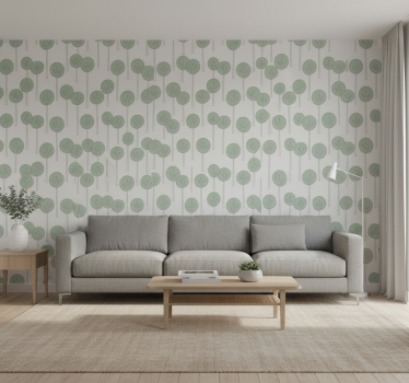 Blumentapete mit minimalistischem baum-muster - TenStickers