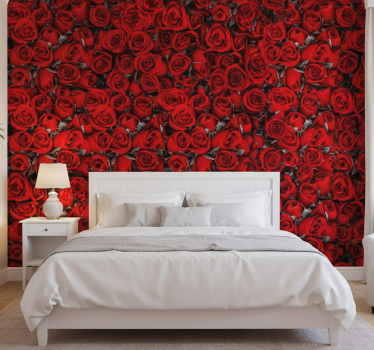 Blumentapete rote rosen romantisch - TenStickers