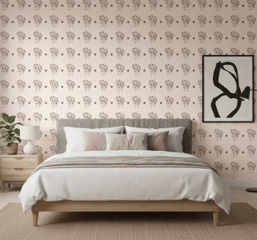 Blumentapete silhouette minimalistische süße frau floral - TenStickers