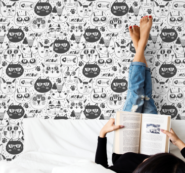 Tapete Katzen katzenkritzeleien - TenStickers