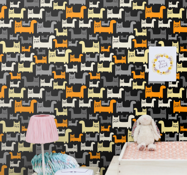 Kinderzimmer Tapete Tapete graue katzen - TenStickers