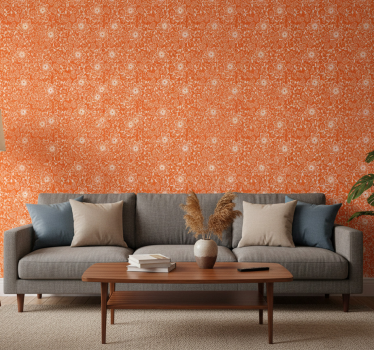 Blumentapete im orangen paisley-muster - TenStickers