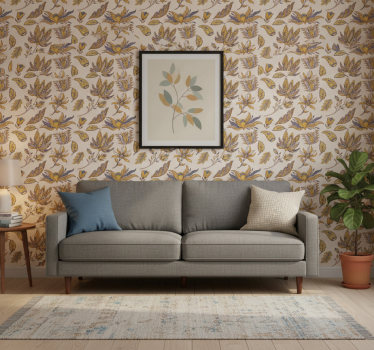 Blumentapete im paisley blumen-set - TenStickers