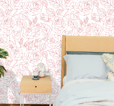 Blumentapete rosenmuster - TenStickers