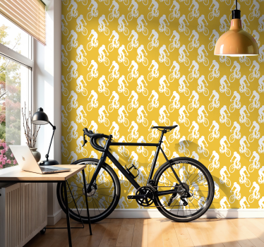 Tapete gelb radfahrer - TenStickers
