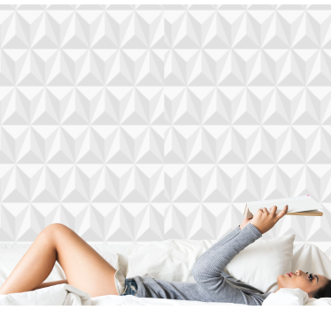 Tapete weiß geometrische wand - TenStickers