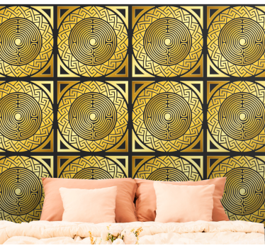 Tapete gelb labyrinthische symmetrie - TenStickers