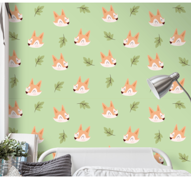 Tapete Katzen fuchsblattmuster - TenStickers
