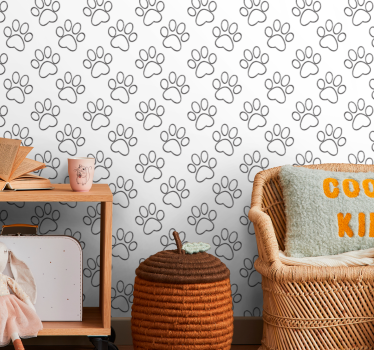 Tapete Katzen pfotenabdruck-design - TenStickers