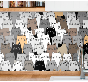 Tapete Katzen verspielte katzenmuster - TenStickers