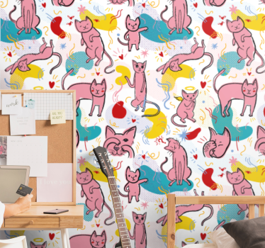 Tapete Katzen verspielte katzenmuster - TenStickers