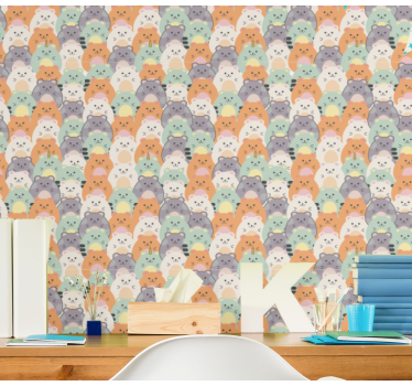 Tapete Katzen wunderliches katzenmuster - TenStickers