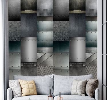 Tapete industriell schwarzes metalldesign - TenStickers