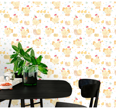 Tapete modern Hühner und schnecken cartoon farm - TenStickers