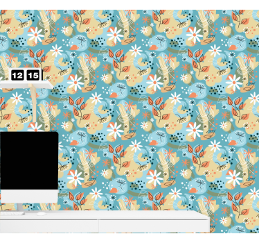 Blumentapete florale brise - TenStickers